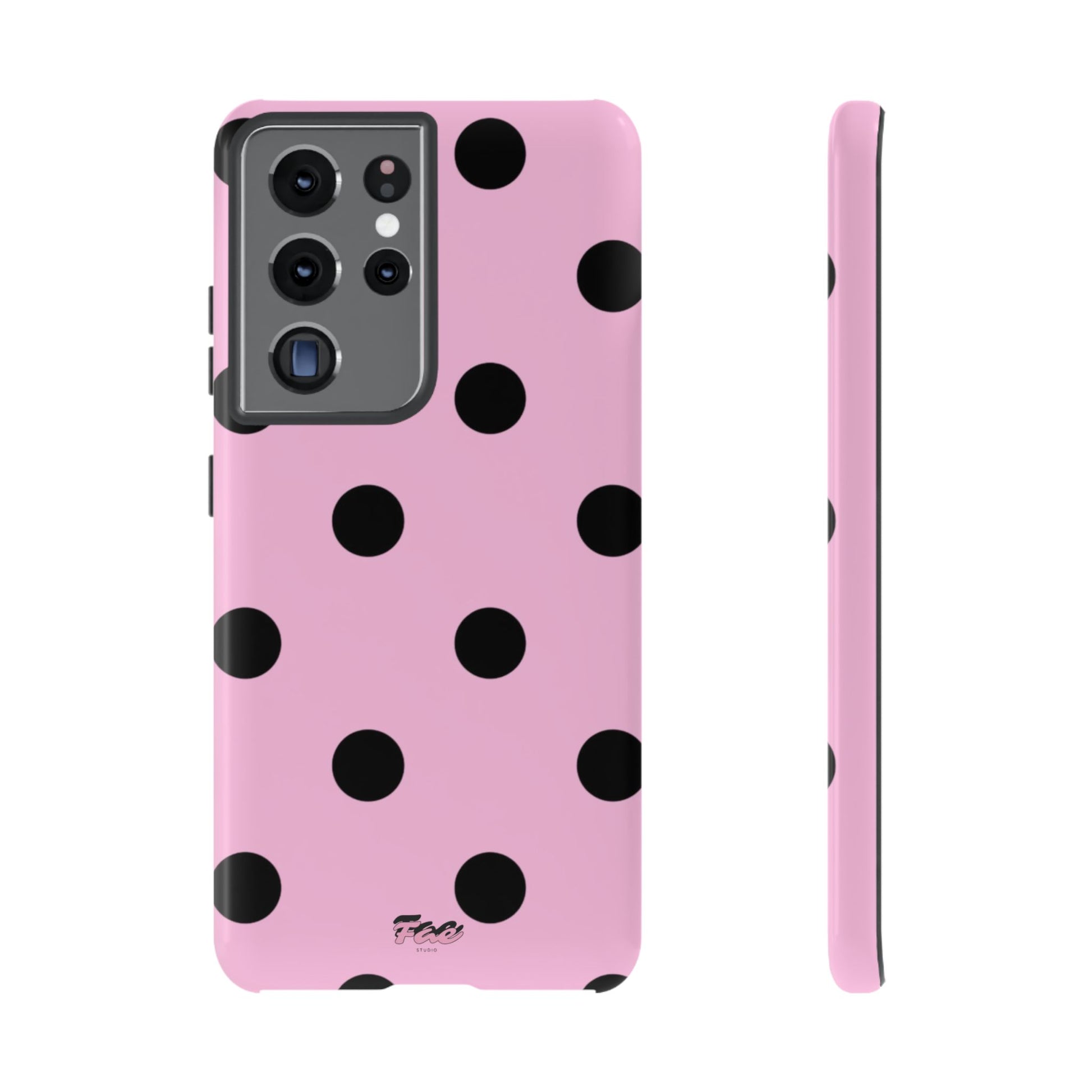 dark pink polka dot case