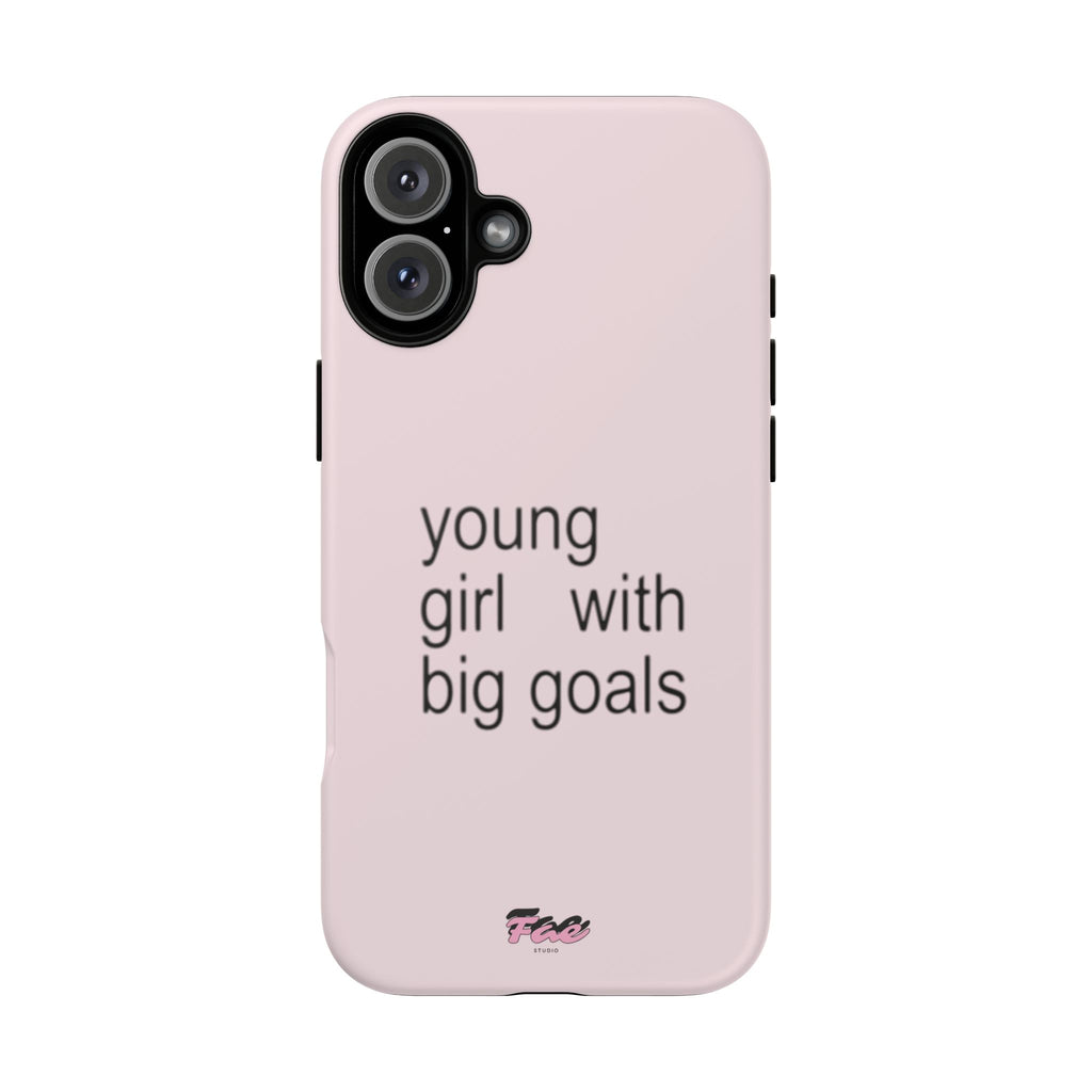 Young girl with big goals case