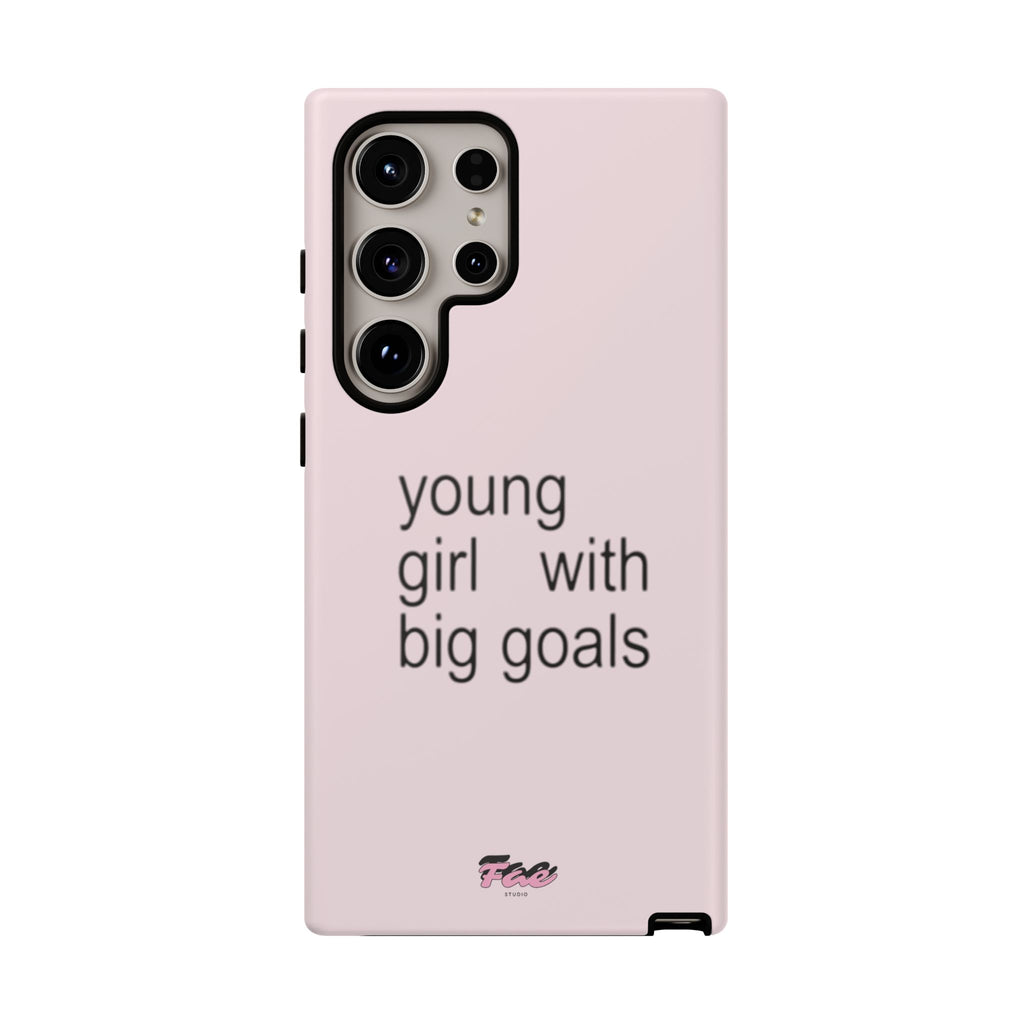 Young girl with big goals case